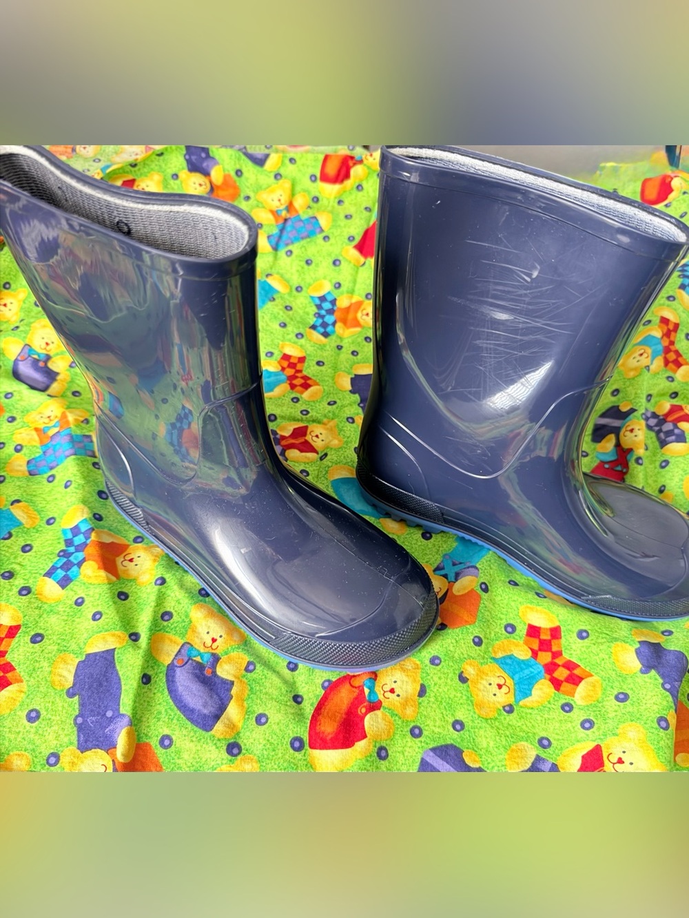 SZ 13-1 Kids Rain Boots Navy Blue Unisex preloved